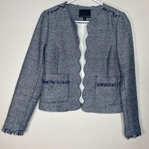 Banana Republic Tweed Frayed Cuff Sleeve Blazer 2